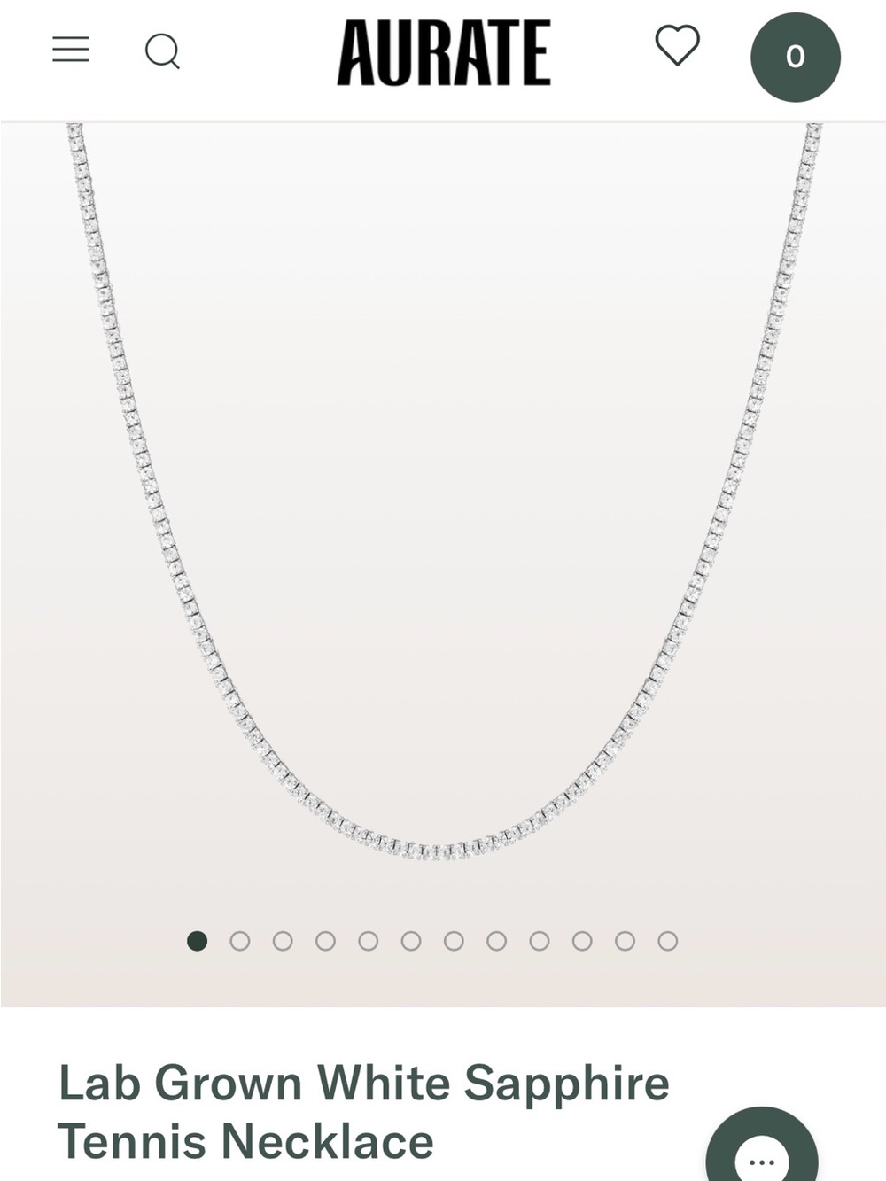 Aurate White Sapphire Tennis Necklace in Silver Tone